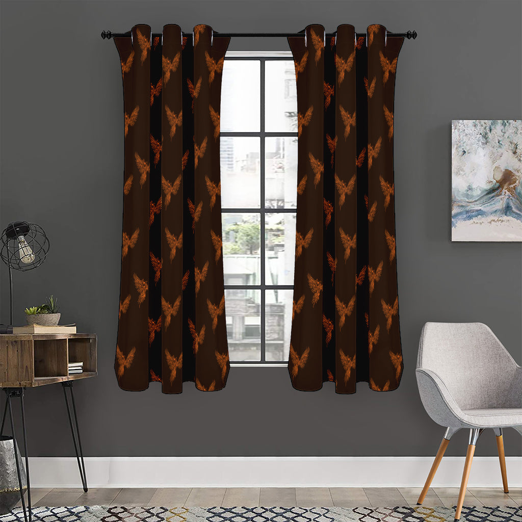 Asian Phoenix Pattern Print Curtain