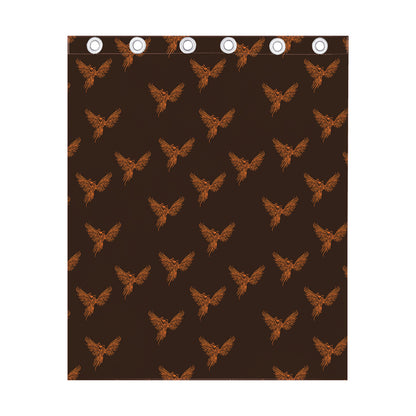 Asian Phoenix Pattern Print Curtain