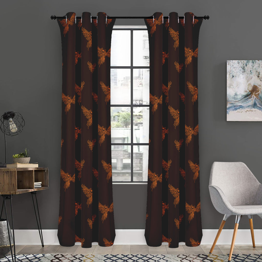 Asian Phoenix Pattern Print Curtain