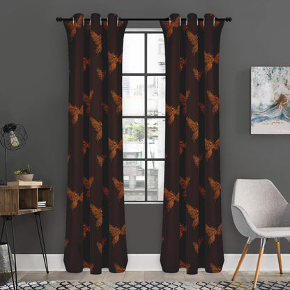 Asian Phoenix Pattern Print Curtain