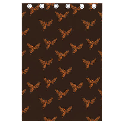 Asian Phoenix Pattern Print Curtain