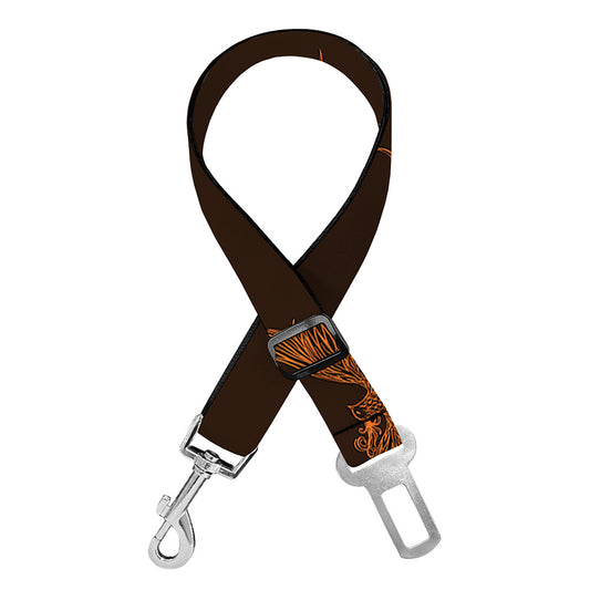 Asian Phoenix Pattern Print Dog Seat Belt