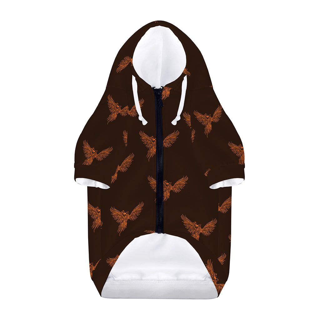 Asian Phoenix Pattern Print Dog Zip Up Hoodie