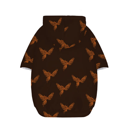 Asian Phoenix Pattern Print Dog Zip Up Hoodie