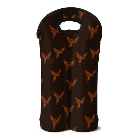 Asian Phoenix Pattern Print Double Neoprene Wine Tote