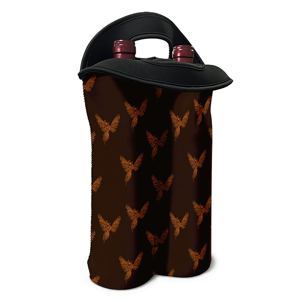 Asian Phoenix Pattern Print Double Neoprene Wine Tote