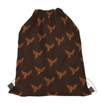 Asian Phoenix Pattern Print Drawstring Bag