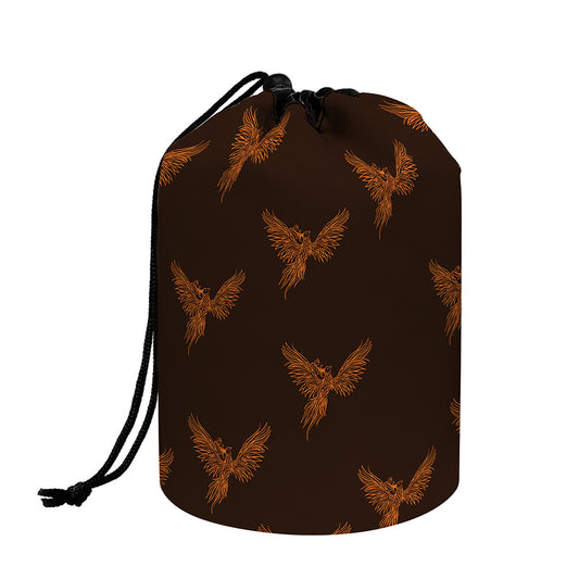 Asian Phoenix Pattern Print Drawstring Makeup Bag