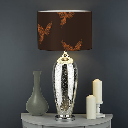 Asian Phoenix Pattern Print Drum Lamp Shade