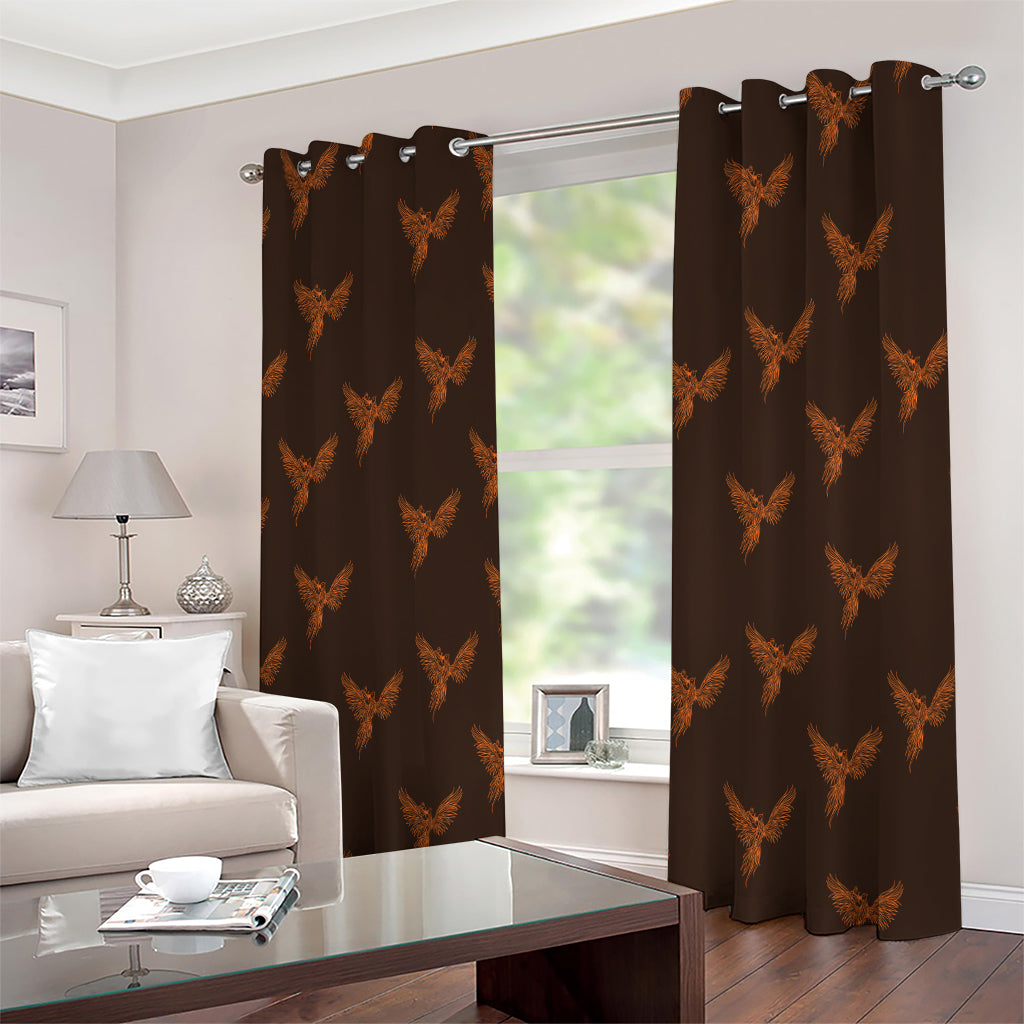 Asian Phoenix Pattern Print Extra Wide Grommet Curtains