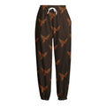 Asian Phoenix Pattern Print Fleece Lined Knit Pants