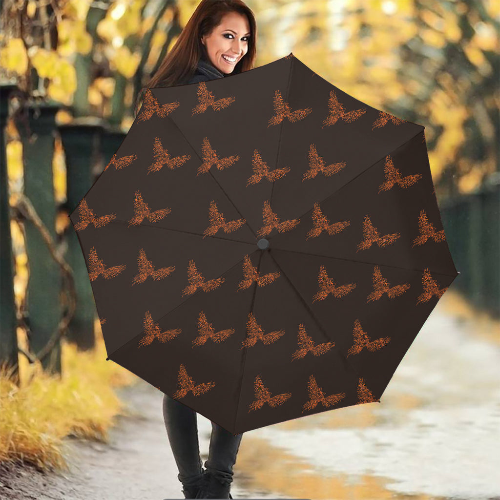 Asian Phoenix Pattern Print Foldable Umbrella