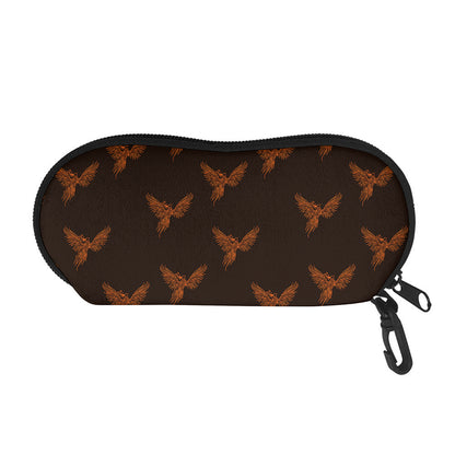 Asian Phoenix Pattern Print Glasses Case