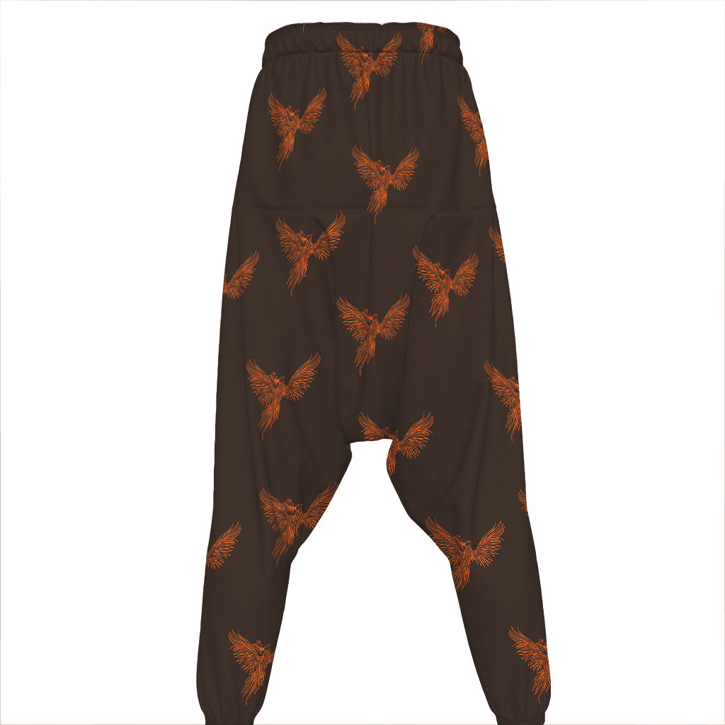 Asian Phoenix Pattern Print Hammer Pants