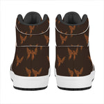 Asian Phoenix Pattern Print High Top Leather Sneakers