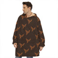 Asian Phoenix Pattern Print Hoodie Blanket