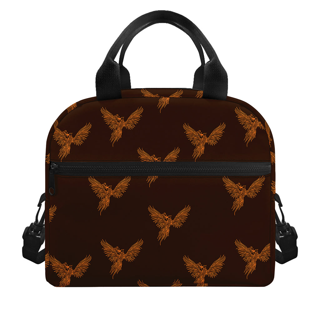 Asian Phoenix Pattern Print Insulated Lunch Bag