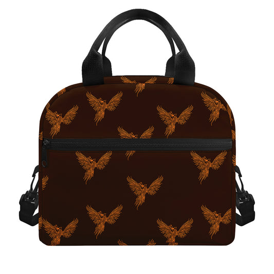 Asian Phoenix Pattern Print Insulated Lunch Bag