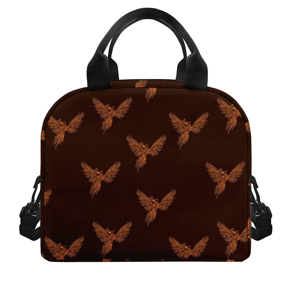 Asian Phoenix Pattern Print Insulated Lunch Bag