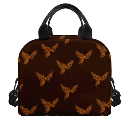 Asian Phoenix Pattern Print Insulated Lunch Bag