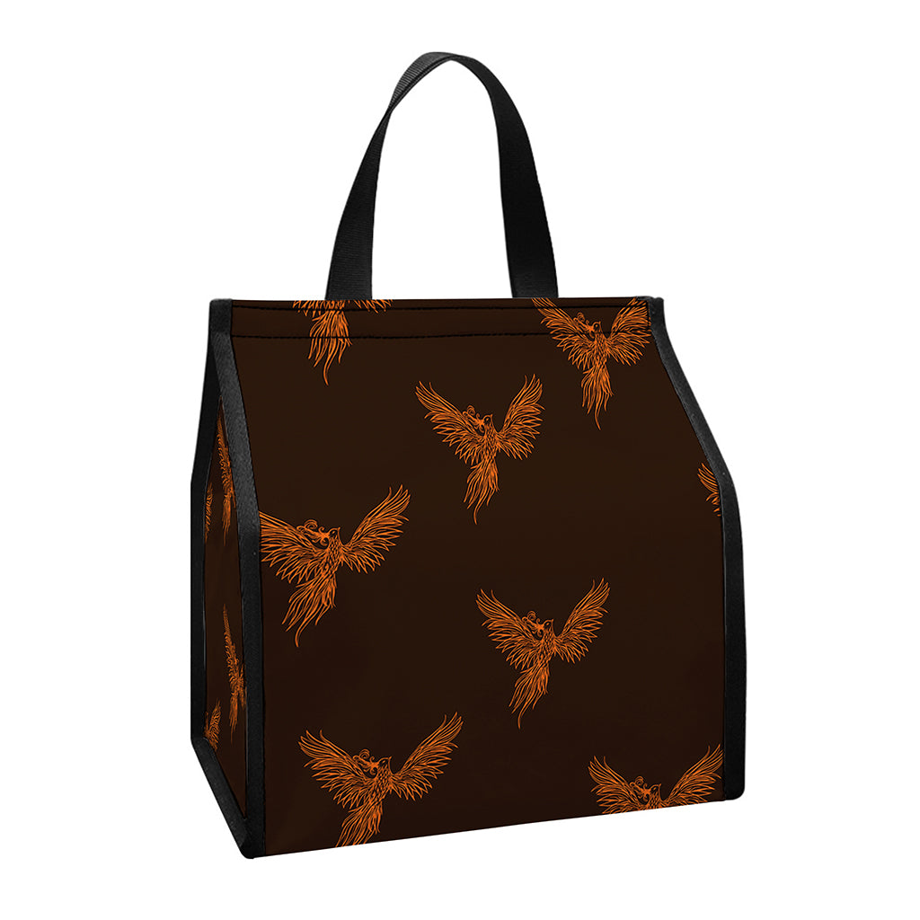 Asian Phoenix Pattern Print Insulated Lunch Tote