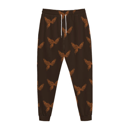 Asian Phoenix Pattern Print Jogger Pants