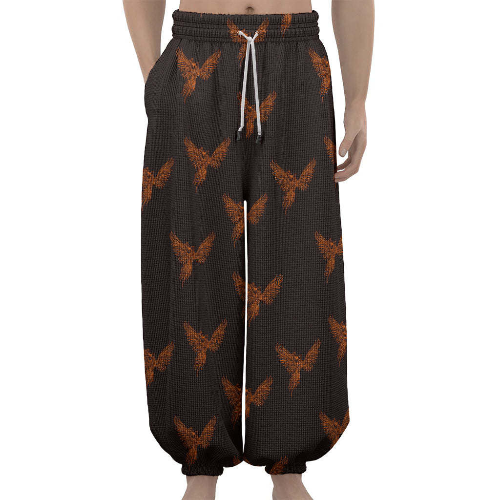 Asian Phoenix Pattern Print Lantern Pants