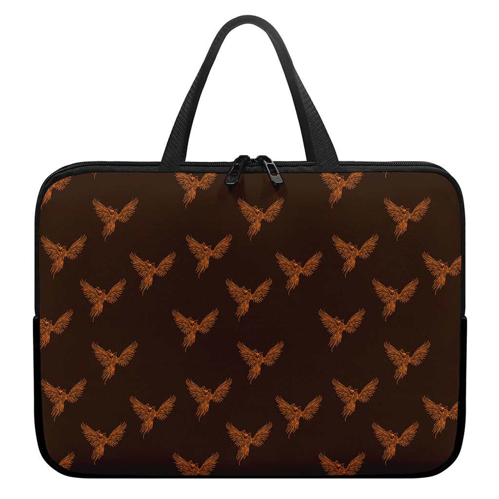 Asian Phoenix Pattern Print Laptop Sleeve With Handle