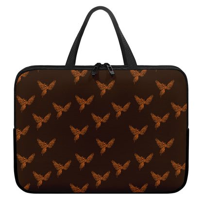 Asian Phoenix Pattern Print Laptop Sleeve With Handle