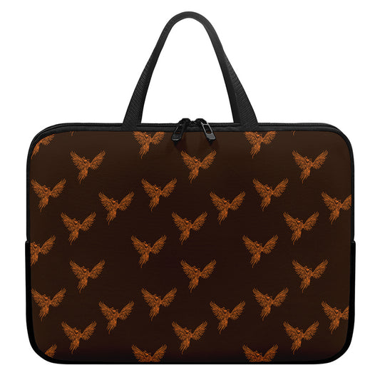 Asian Phoenix Pattern Print Laptop Sleeve With Handle