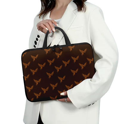 Asian Phoenix Pattern Print Laptop Sleeve With Handle