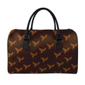 Asian Phoenix Pattern Print Leather Duffel Bag