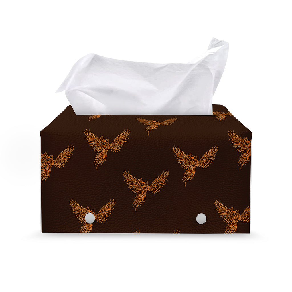 Asian Phoenix Pattern Print Leather Tissue Box Cover