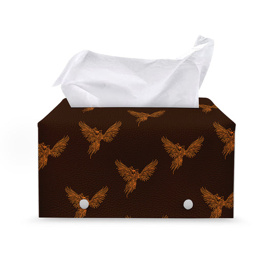 Asian Phoenix Pattern Print Leather Tissue Box Cover