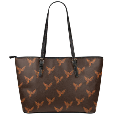 Asian Phoenix Pattern Print Leather Tote Bag