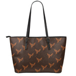 Asian Phoenix Pattern Print Leather Tote Bag