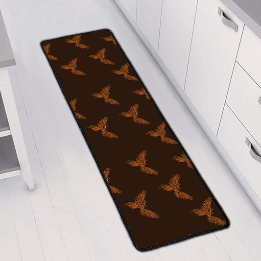 Asian Phoenix Pattern Print Long Kitchen Mat