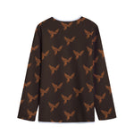 Asian Phoenix Pattern Print Long Sleeve Short Coat