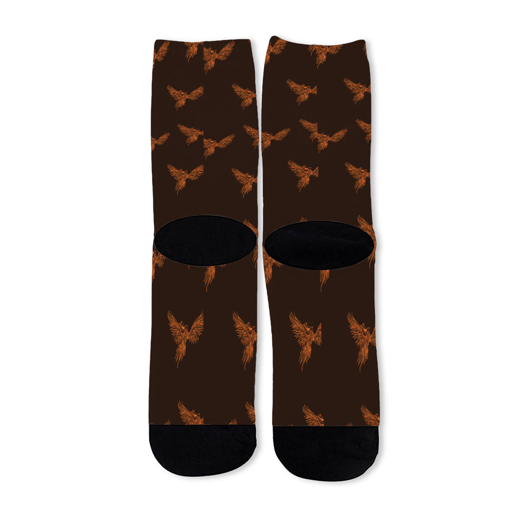 Asian Phoenix Pattern Print Long Socks