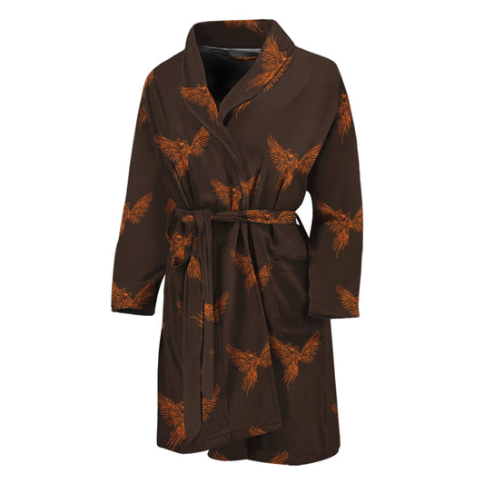 Asian Phoenix Pattern Print Men's Bathrobe