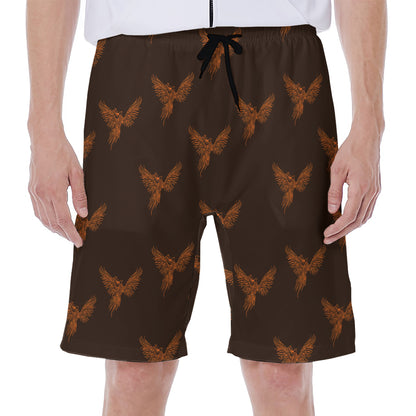 Asian Phoenix Pattern Print Men's Beach Shorts