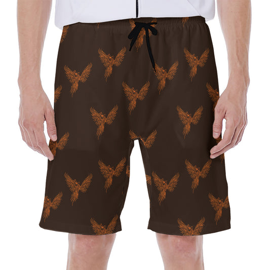 Asian Phoenix Pattern Print Men's Beach Shorts