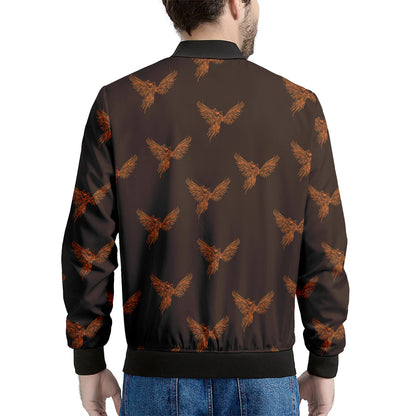 Asian Phoenix Pattern Print Men's Bomber Jacket