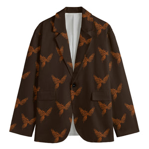 Asian Phoenix Pattern Print Men's Cotton Blazer