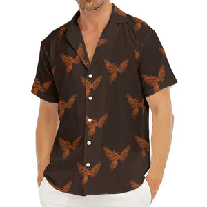 Asian Phoenix Pattern Print Men's Deep V-Neck Shirt