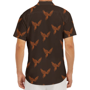 Asian Phoenix Pattern Print Men's Deep V-Neck Shirt