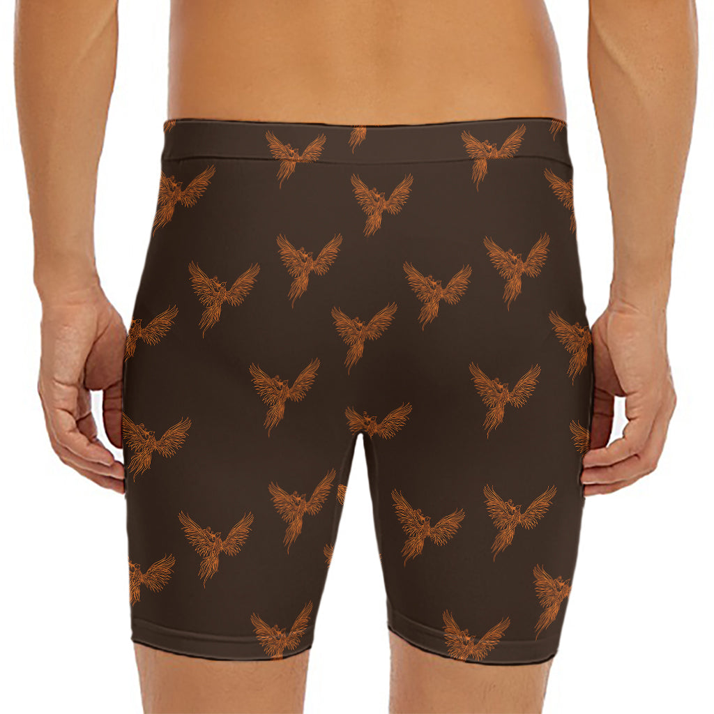 Asian Phoenix Pattern Print Men's Long Boxer Briefs
