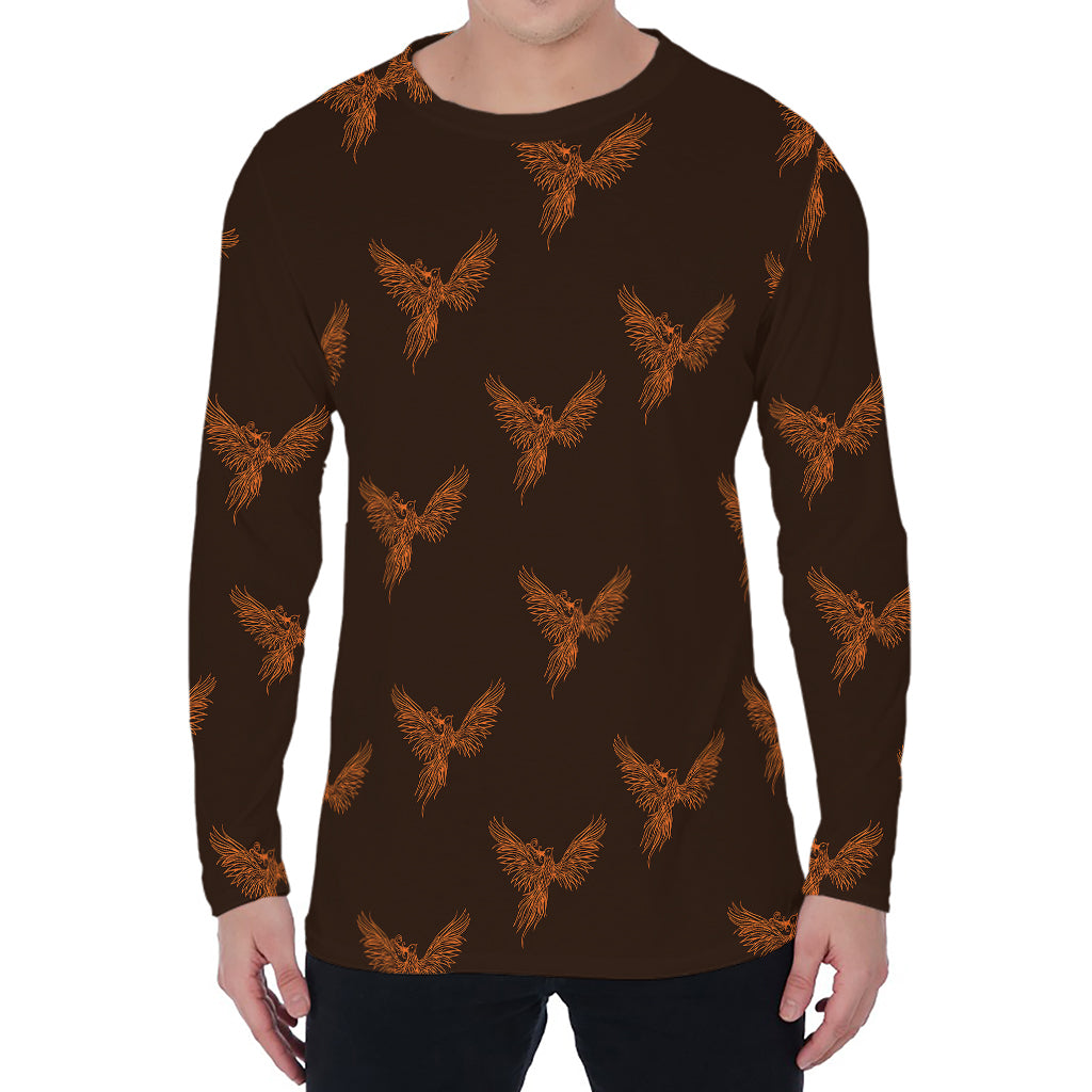 Asian Phoenix Pattern Print Men's Long Sleeve T-Shirt