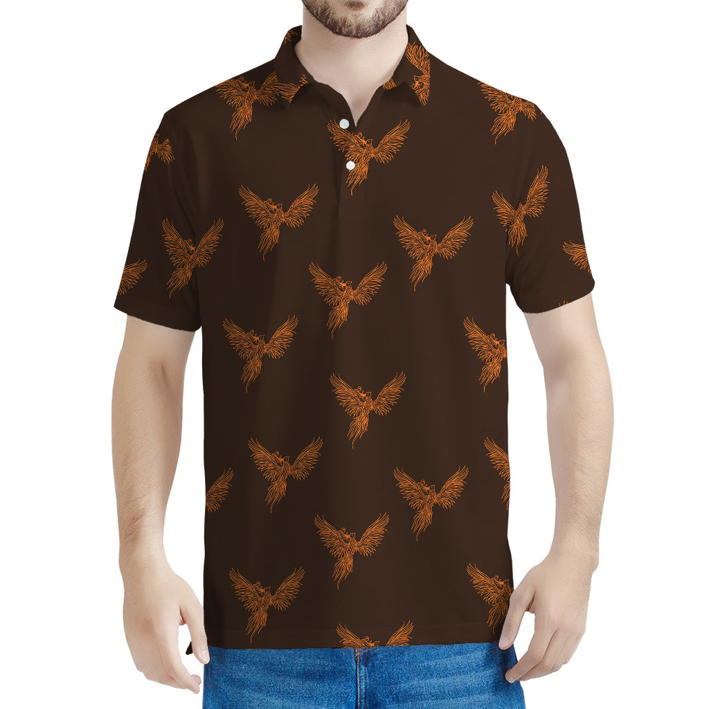 Asian Phoenix Pattern Print Men's Polo Shirt