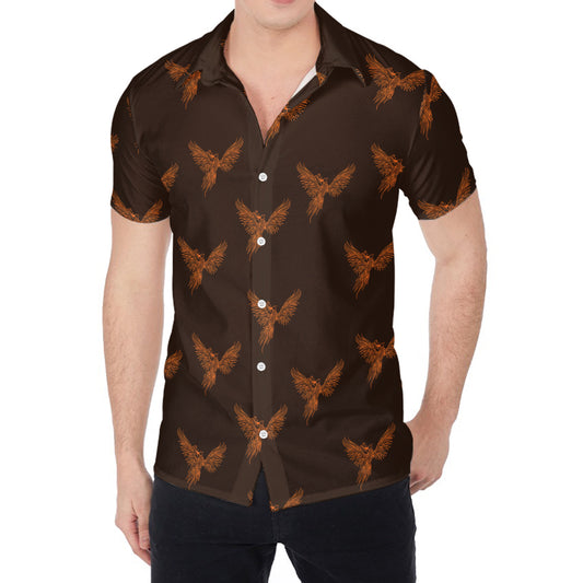 Asian Phoenix Pattern Print Men's Shirt